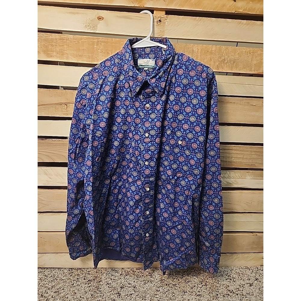 Tidewater‎ Traders Men's Large Button Down Geometric Pattern Multicolor